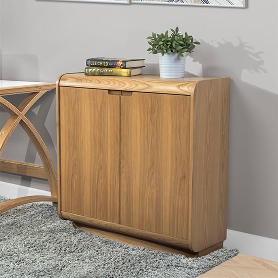 Product photograph of Vikena Wooden Filing Cabinet In Oak With 2 Doors from Furniture in Fashion