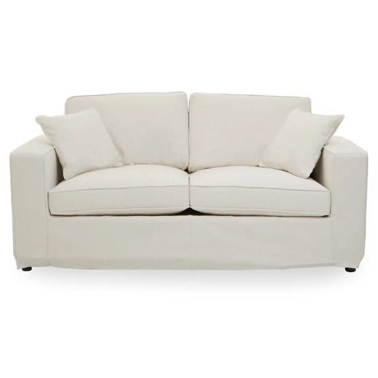 Product photograph of Villanova Fabric Upholstered 2 Seater Sofa In Cream from Furniture in Fashion