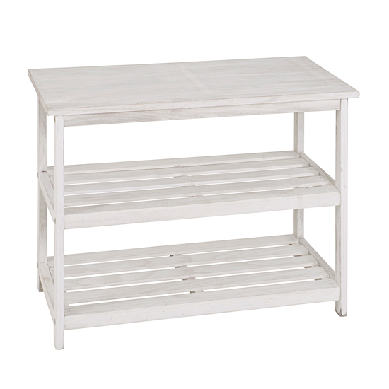 Tanja 2 Tier Wooden Shoe Rack In White 18122 Furniture in