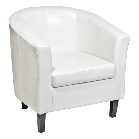 Weston White Faux Leather Tub Chair, FW537W 18559 Furniture
