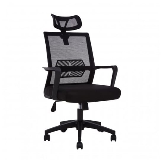 Product photograph of Wivon Rolling Home And Office Fabric Chair In Black from Furniture in Fashion