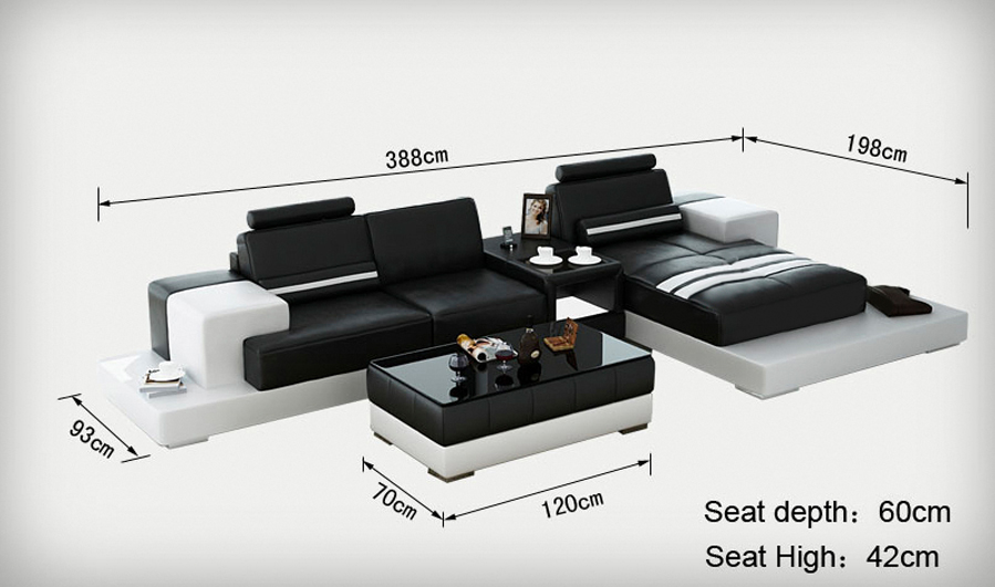 Zurich Leather Brown Sofa With Chaise Buy Modern Leather Sofa