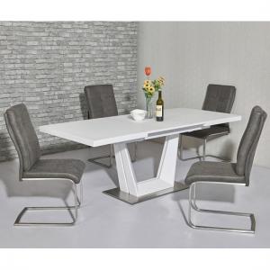 Henry Glass Extendable Dining Table Matt White 6 Cleo Chairs Henry Glass Extendable Dining Table Matt White 6 Cleo Chairs