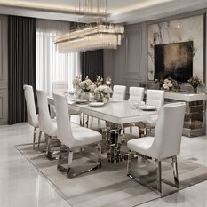 Modern High Gloss Dining Table And 8 Chairs UK Sale - Furniture in Fashion