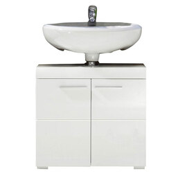 Amanda Vanity Cabinet In White With High Gloss Fronts And 2 Doors