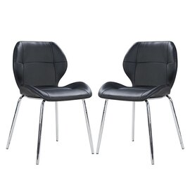 Darcy Black Faux Leather Dining Chairs In A Pair