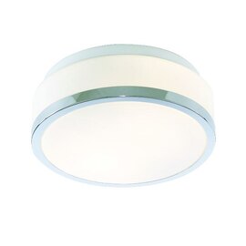 Discs Bathroom Ceiling Lamp Flush Fitting With Opal Glass Shade