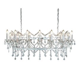 Beautiful Clear Crystal Light Pendant Bar In Chrome