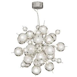 Molecule Chrome 12 Light Pendant With Chrome Balls