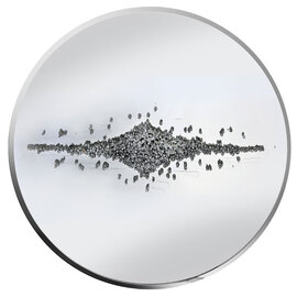 Maria Glass Wall Art Round With Silver Glitter Clusters Crystals