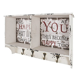 Optical Wall Mounted Coat Rack In Vintage With Shelving