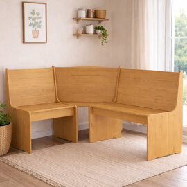 Conroe Wooden Corner Dining Bench In Honey Brown