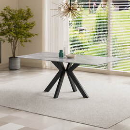 Iramix Ceramic Dining Table in Grey Matt