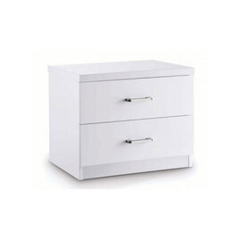 Nova White High Gloss Finish 2 Drawer Bedside Cabinet