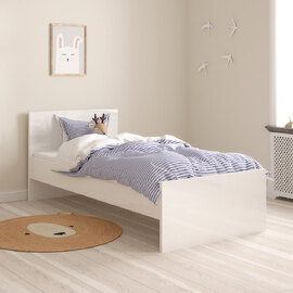 Nakou High Gloss Single Bed In White