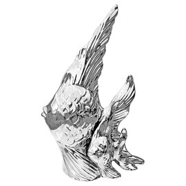 Angel Metal Paired Fish Sculpture In Chrome