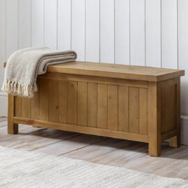 Aafje Wooden Hallway Seating Bench In Brown