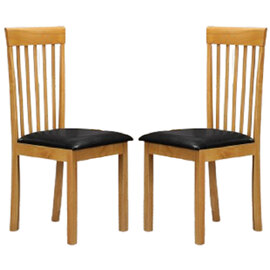 Aalto Oak Wooden Dining Chairs In Pair