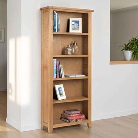 Aaralyn Wooden Bookcase with 5 Shelves in Waxed Oak