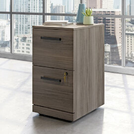 Aberdare Wooden Office Mobile Pedestal 2 Drawers In Hudson Elm