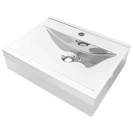 Abingdon Rectnagular Countertop Basin Without Waste 600mm Wide 1TH - Silver