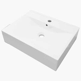 Abingdon Rectnagular Countertop Basin Without Waste 600mm Wide 1TH - White