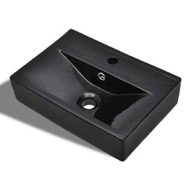 Abingdon Rectnagular Countertop Basin Without Waste 465mm Wide 1TH - Black