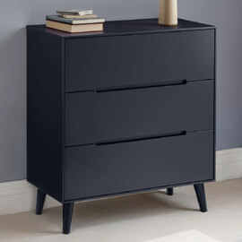 Abrina Wooden Chest Of 3 Drawers - Anthracite