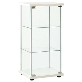 Absecon White Shoe Storage Cabinet With Tempered Glass Frame