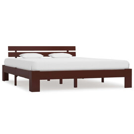 Absecon Wooden Super King Size Bed In Dark Brown