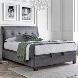 Accord Fabric Ottoman Storage Double Bed In Vogue Grey