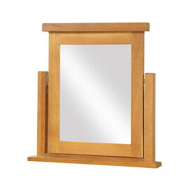 Adriel Dressing Table Mirror In Light Oak Wooden Frame