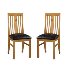 Adriel Light Oak Wooden Dining Chairs In Pair