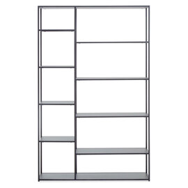 Acre Metal Shelving Unit With Multi Open Shelves In Grey