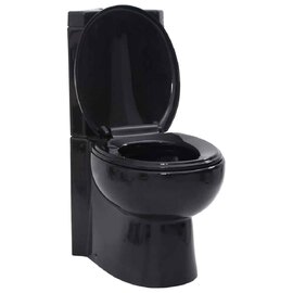 Adel Black Close Coupled Corner Toilet - Soft Close Seat