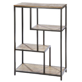 Adel Wooden Shelving Unit With Metal Frame In Natural