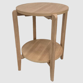 Adrian Wooden Round Side Table In Natural