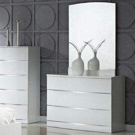 Aedos High Gloss Dressing Table Mirror In White