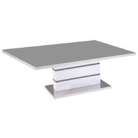 Aelia Grey Glass Top Coffee Table With White High Gloss Base