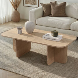 Aerin Wooden Rectangular Coffee Table in Sapphire Oak