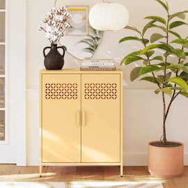 Aiken Metal Storage Cabinet With 2 Doors In Sun Yellow
