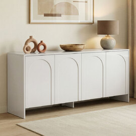 Aiven Wooden Sideboard with 4 Doors in White
