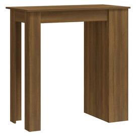 Aiza 102cm Wooden Bar Table With Storage Rack In Brown Oak