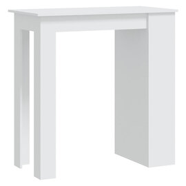 Aiza 102cm Wooden Bar Table With Storage Rack In White