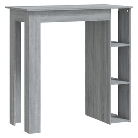 Aiza Wooden Bar Table With Shelf In Grey Sonoma
