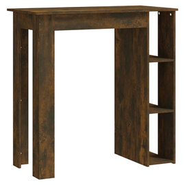 Aiza Wooden Bar Table With Shelf In Smoked Oak
