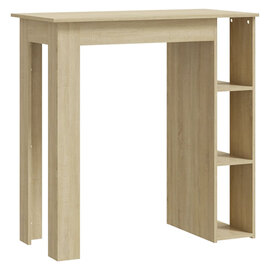 Aiza Wooden Bar Table With Shelf In Sonoma Oak