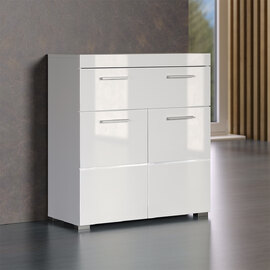 Akito High Gloss Storage Cabinet With 2 Doors In White