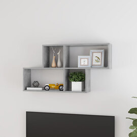 Akua Wooden Wall Cube Shelf In Concrete Effect