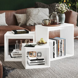 Akuna Wooden Nest Of 3 Tables In White